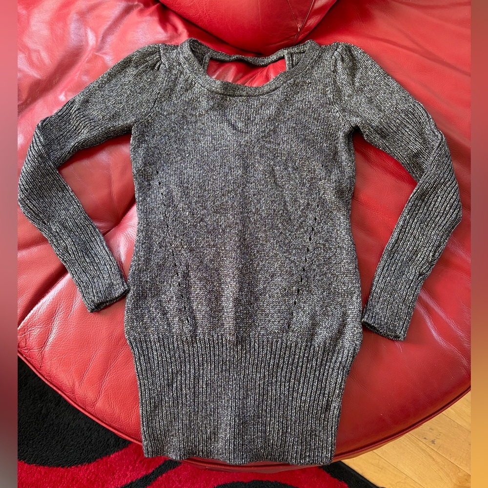 CALVIN Klein Crewneck party black & silver Long Sleeve Sweater Size Small New